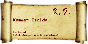 Kammer Izolda névjegykártya